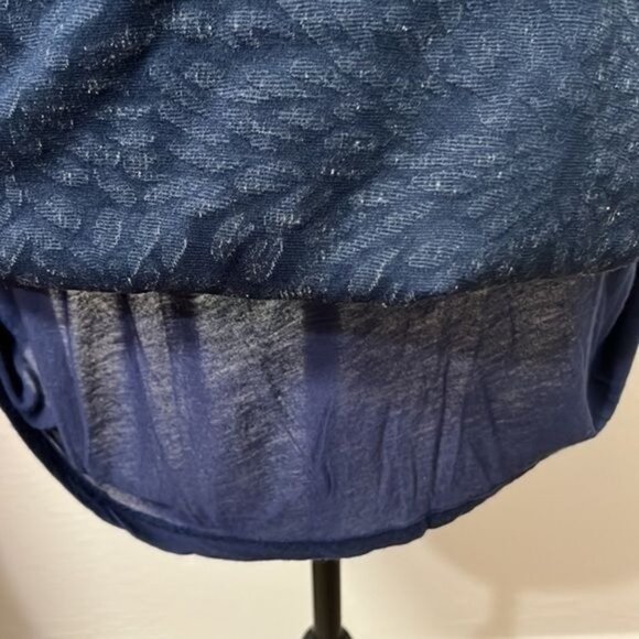 Deletta Blue Gray Floral Print Cap Sleeve Dress w/ Open Back Womens Size M - Picture 11 of 14